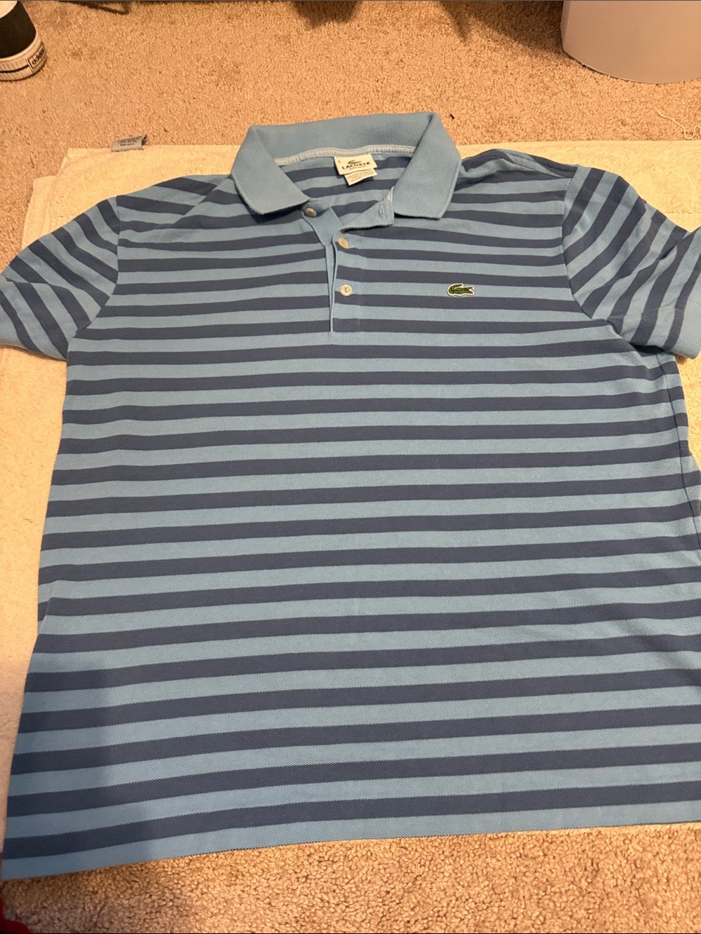 Lacoste Men’s Blue Striped Polo Shirt